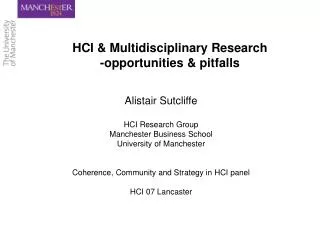 HCI &amp; Multidisciplinary Research -opportunities &amp; pitfalls