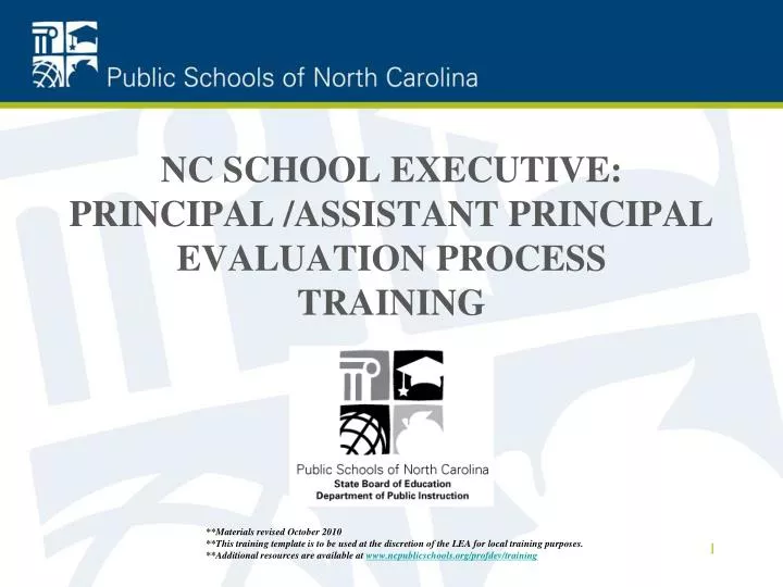 nc school executive principal assistant principal evaluation process training