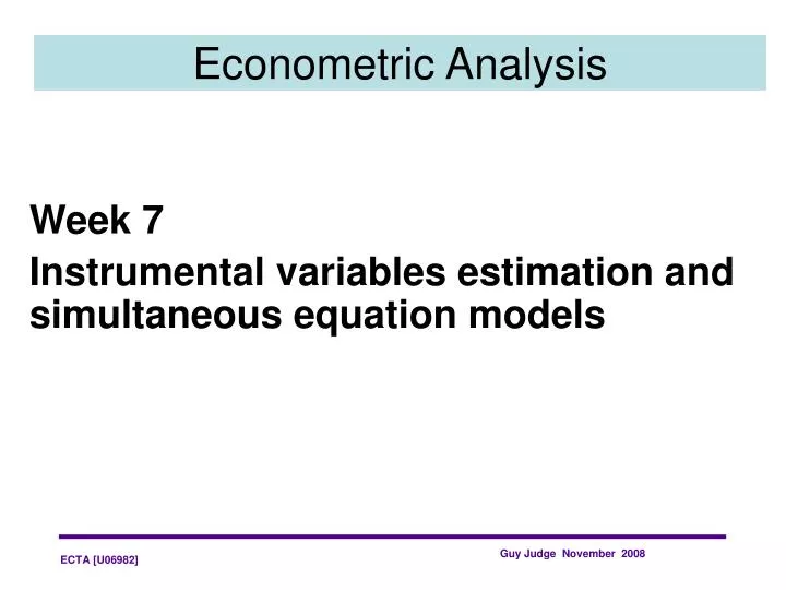 econometric analysis