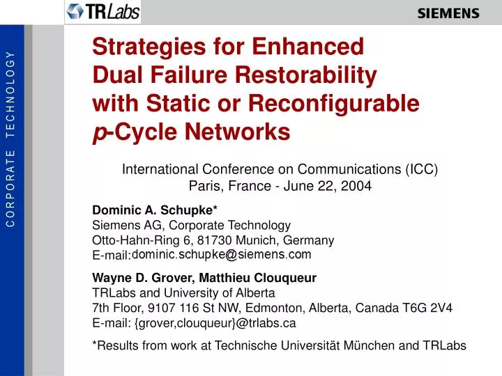 strategies for enhanced dual failure restorability with static or reconfigurable p cycle networks