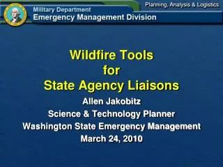 Wildfire Tools for State Agency Liaisons
