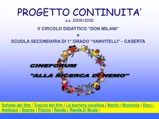 PROGETTO CONTINUITA’ a.s. 2009/2010