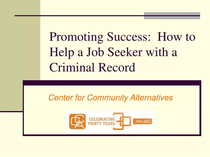 promoting success how to help a job seeker with a criminal record