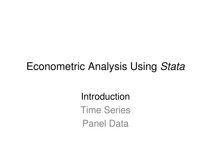 econometric analysis using stata