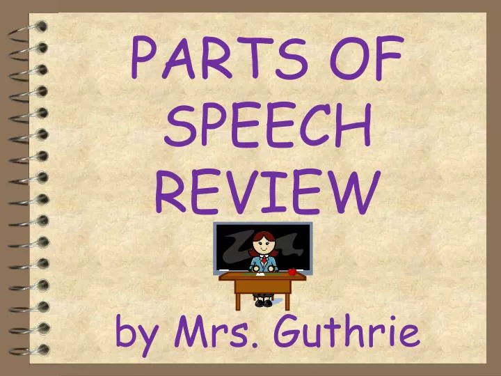 parts of speech review by mrs guthrie
