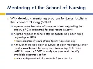 Mentoring at the School of Nursing