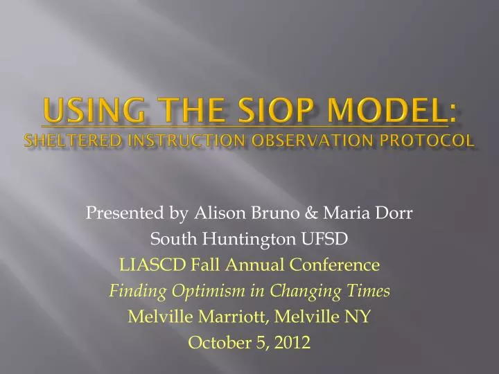 using the siop model sheltered instruction observation protocol