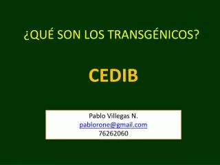 qu son los transg nicos