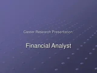 Career Research Presentation: