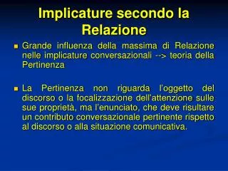 implicature secondo la relazione