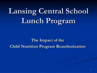 Lansing Central School Lunch Program