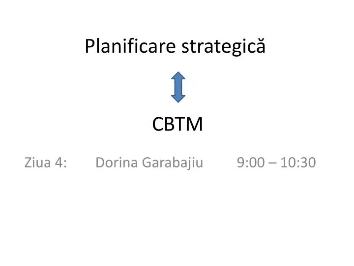 planificare strategic cbtm