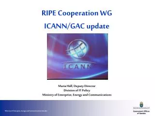 RIPE Cooperation WG ICANN/GAC update