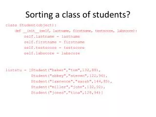 Sorting a class of students?