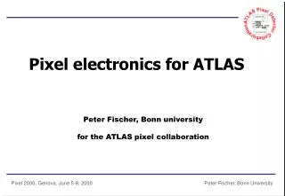 Pixel electronics for ATLAS