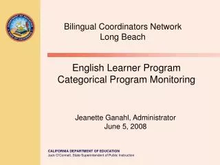 English Learner Program Categorical Program Monitoring