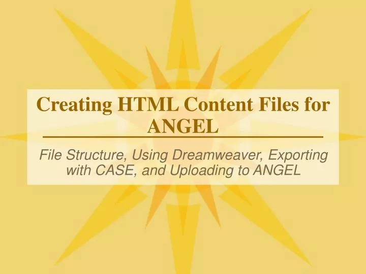 creating html content files for angel