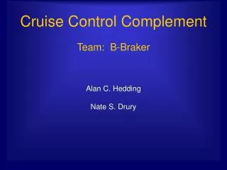 Cruise Control Complement