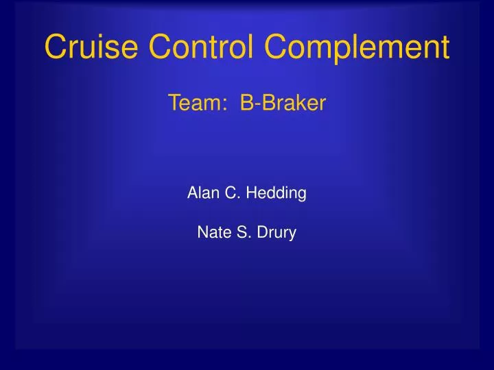 cruise control complement