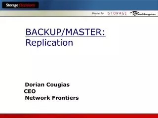 BACKUP/MASTER: Replication