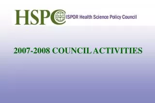 2007-2008 COUNCIL ACTIVITIES