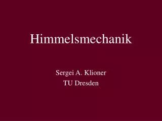 himmelsmechanik