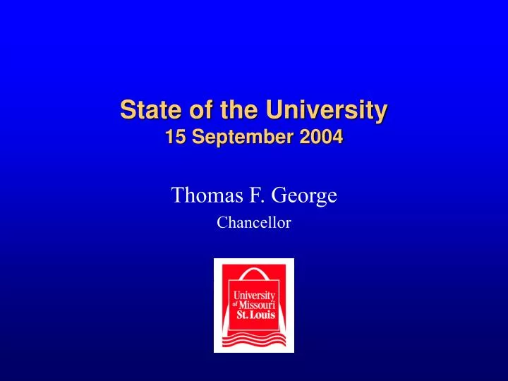 state of the university 15 september 2004