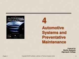 Automotive Systems and Preventative Maintenance