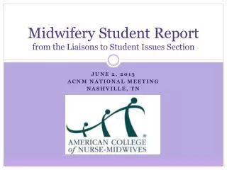 Midwifery Student Report from the Liaisons to Student Issues Section