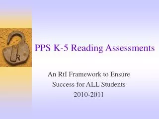 PPS K-5 Reading Assessments