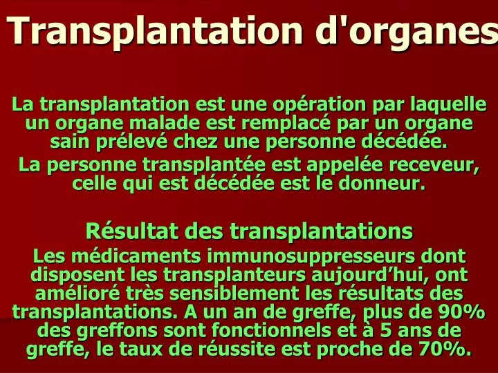 transplantation d organes