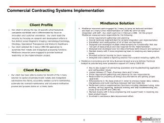 Commercial Contracting Systems Implementation