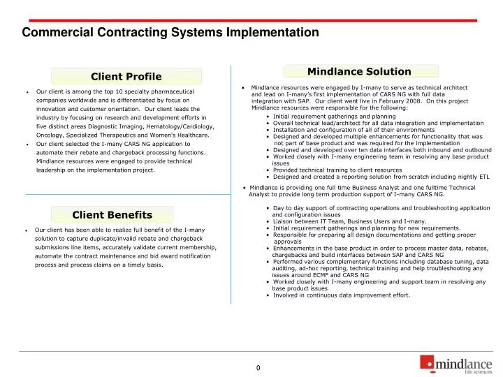 commercial contracting systems implementation