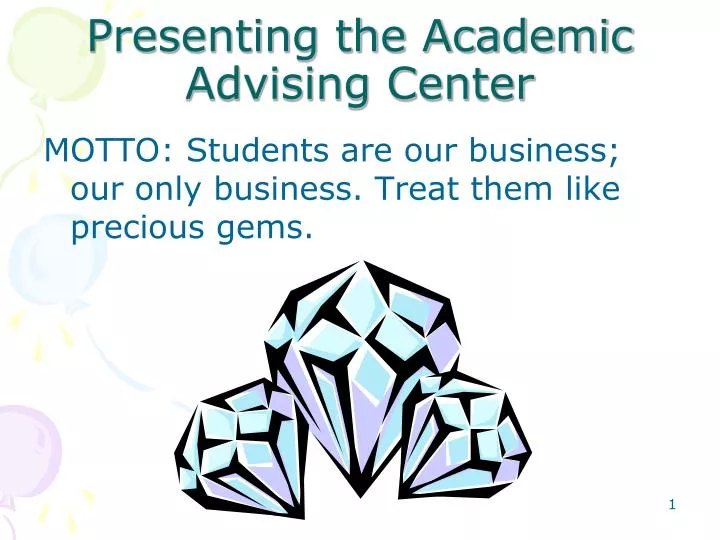 presenting the academic advising center