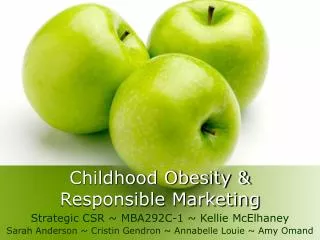 Childhood Obesity &amp; Responsible Marketing