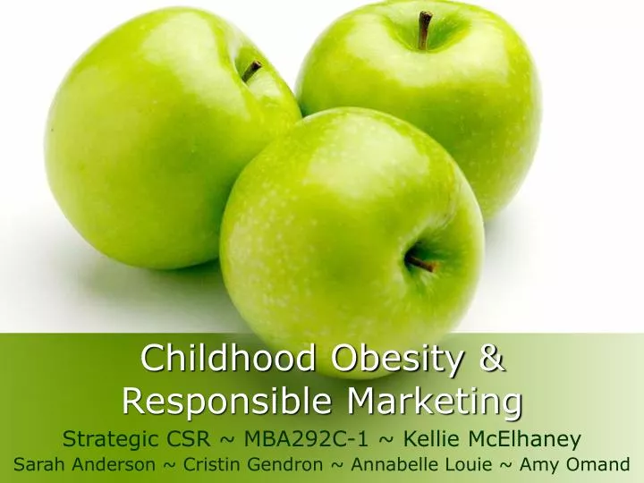 childhood obesity responsible marketing