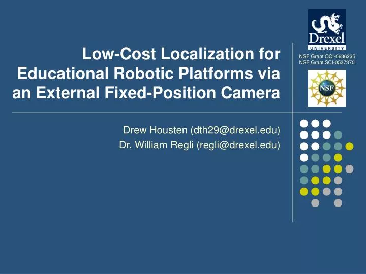 low cost localization for educational robotic platforms via an external fixed position camera