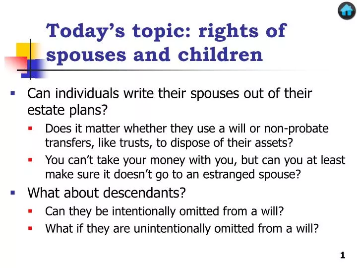 today s topic rights of spouses and children