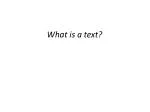 What is a text?