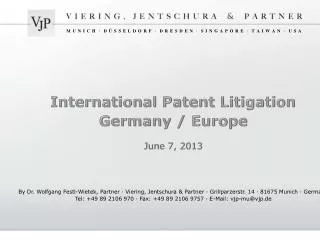 Best Practices: Surprises for US litigators coming to Germany/Europe