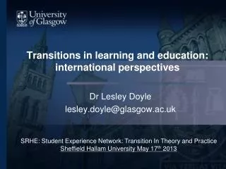 Transitions in learning and education: international perspectives
