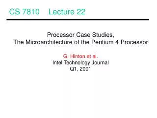 CS 7810 Lecture 22