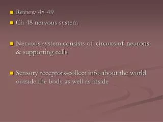 Review 48-49 Ch 48 nervous system