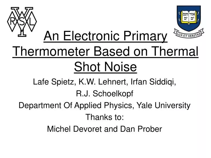 an electronic primary thermometer based on thermal shot noise