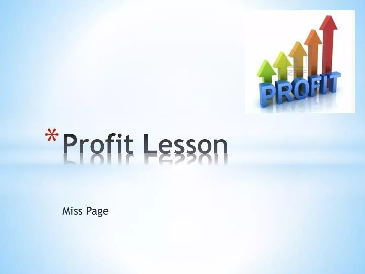 profit lesson