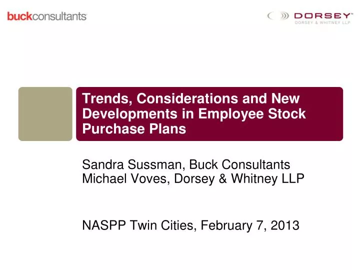 trends considerations and new developments in employee stock purchase plans