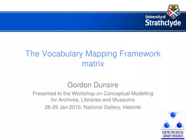 the vocabulary mapping framework matrix