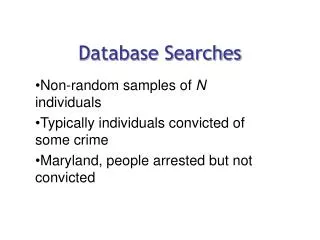 Database Searches