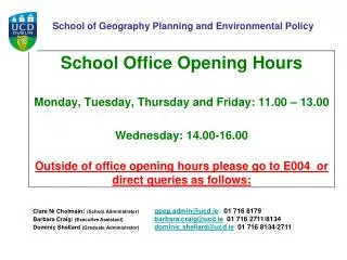School of Geography Planning and Environmental Policy