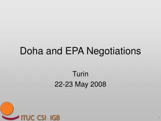 Doha and EPA Negotiations